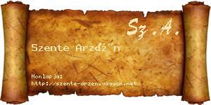 Szente Arzén névjegykártya